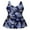 Blue Floral, variant on Women's Plus Size Ruched One Piece Swimdress Tummy Control Floral Skirted Swimsuit Bathing Suit