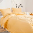 thumbnail image 3 of Pom Pom Duvet Cover Set King Size,Solid Color Farmhouse Bedding Set with White Fringe Ball ,Ultra Soft & Breathable Washed Microfiber Comforter Cover - 3 Pieces, 3 of 7