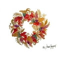 thumbnail image 2 of Gaynor, Janice 32x25 White Modern Wood Framed Museum Art Print Titled - Christmas Wreath with Berries, 2 of 4