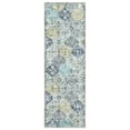 thumbnail image 2 of Aoile Washable Runner Rugs 2' x 6', Moroccan Trellis Rug Non-slip Stain Resistant Accent Rug Vintage Distressed Floral Floor Cover Carpet for Hallway Entryway, Blue/Yellow, 2 of 8