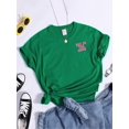thumbnail image 1 of Pas dans l'Humeur T-Shirt Imprimé Mode Décontracté Chemise Douce Rue Manches Courtes Tee Top Design Niche T-Shirt Femme Vert TG, 1 of 5