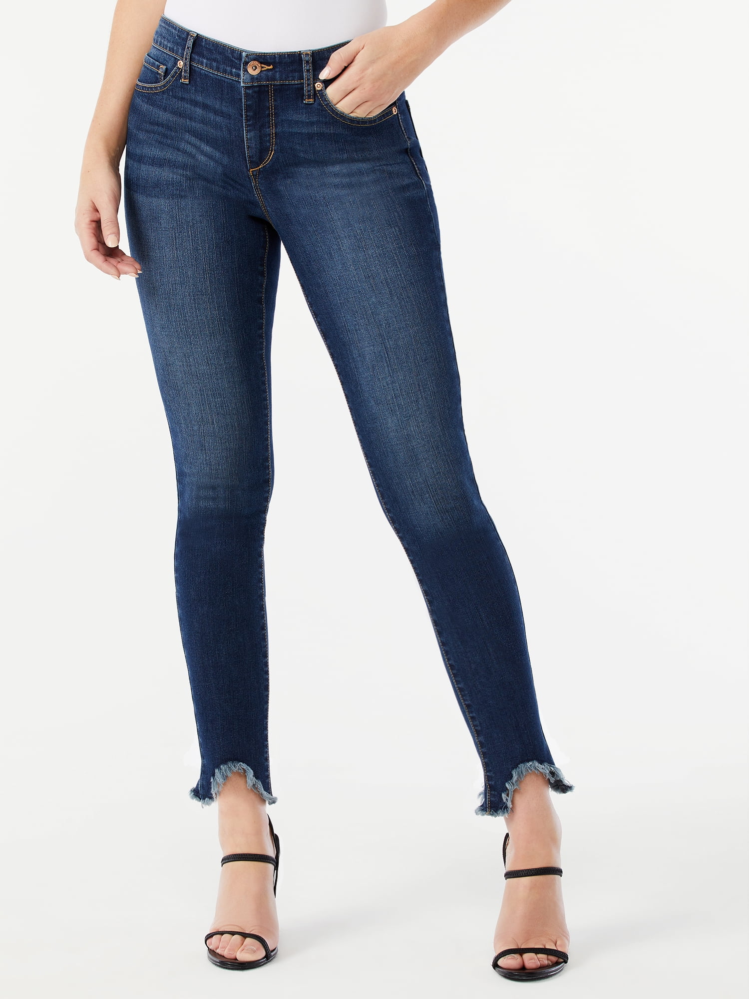 Sofia Jeans by Sofia Vergara Women's Sofia Skinny Sharkbite Hem Jeans
