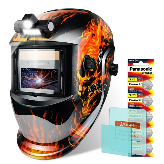 Welding Helmet with Light True Color Auto Darkening Welding Helmets for Men Solar Powered Welding Hood with 2 Arc Sensor Wide Shade 4/9-13 for TIG MIG ARC Cool Welder Mask Careta Para Soldar