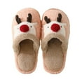 thumbnail image 2 of Lilgiuy Christmas Winter Women Plush Slippers Elk Indoor Home Anti-skid Outdoor Wear Shoes，Pink，6.5 2022 Fall Winter, 2 of 5