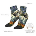 thumbnail image 6 of Fuzoiu Sunflower Field Spotted Dog Print Adult Socks, Crew Moisture-wicking Socks, Unisex Cushion Crew Socks,Casual Sports Ankle Socks, 6 of 7