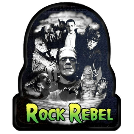 Collage Needlepoint - Rock Rebel Monster Collage Sew On Glue On Patch