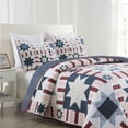 thumbnail image 2 of 3 Pieces Quilt Set Soft Modern Style Star Rectangle Pattern Bedspread Set Lightweight Bedspread Set, 2 of 8
