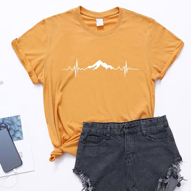 T-shirts d'Été pour Femmes Grande Taille, Mode Féminine Décontractée, Col Rond, Imprimé, Coupe Ample, Chemise du Bas, Haut à Manches Courtes, T-Shirt à Col en V pour Femmes en Liquidation