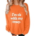 thumbnail image 2 of Jinhomg Womens 2026 Fashion Sweatshirt Cute Letter Print Pullover Oversized Comfy Long Sleeve Drop Shoulder Tops Casual Daily Wear Orange XXL, 2 of 5