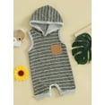 thumbnail image 3 of vera natura Baby Boy Hooded Jumpsuits Summer Sleeveless Striped Print Pocket Jumpsuits, 3 of 8