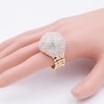 thumbnail image 2 of Lavencious Snowball Rhinestone Cocktail Stretch Ring Party Ring for Women Free Sizes, 2 of 3