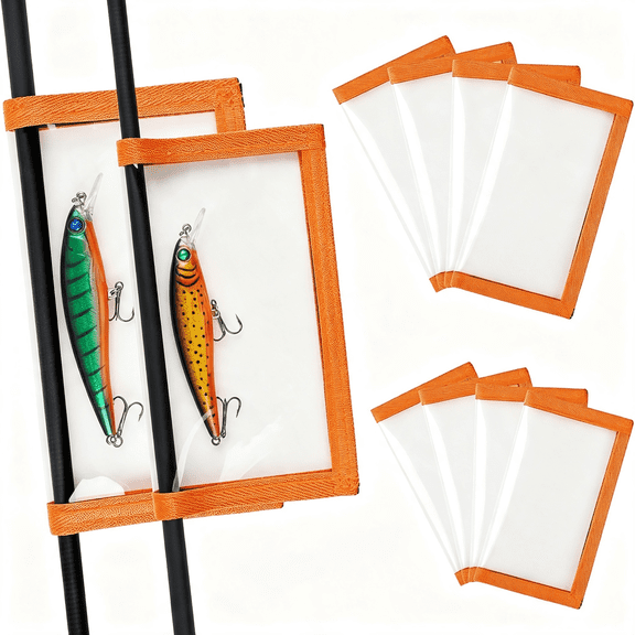 BESTSKY Fishing Lure Wraps,Water-Resistance Clear Pvc Fishing Bait Hook Cover Keeps Fish Safe and Easily See Lures Hook Tackle Baits Storage Protector Cover for Saltwater Freshwater 4/8Packs