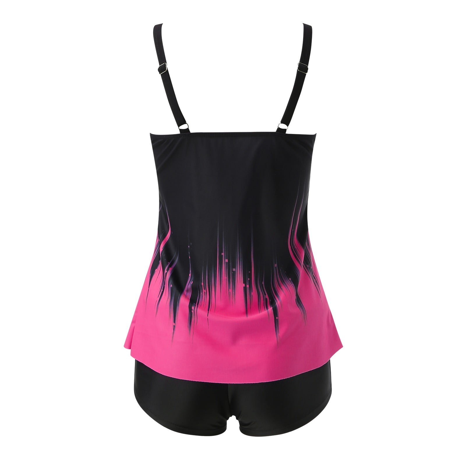 BOBOGOJP Summer Blouson Tankini Swimsuits for Women 2026 Tummy Control Two Piece Bathing Suits with Sporty Pockets Swim Shorts Hot Pink for Size XL