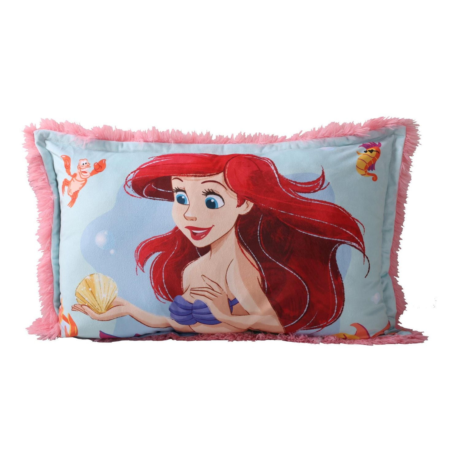 Oreiller géant en fourrure funky pour enfants Disney The Little Mermaid, 20 po x 30 po