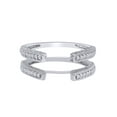 thumbnail image 1 of Round Shape White Cubic Zirconia Two Tone 10k White Gold Curved Enhancer Guard Ring Size - 5, 1 of 3