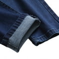 thumbnail image 3 of Men's Distressed Denim Pants Buckle Wash Jeans with Pockets Casual Straight Leg Trousers without Belt, 3 of 8