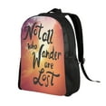 thumbnail image 2 of Rocae Not All Who Wander Are Lost print Computer bag with separate compartment, suitable for 15 inch laptop backpack, gift for men and women, 2 of 8