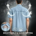 thumbnail image 3 of Men's Short Sleeve Fishing Shirts Sun Protection UV Hiking Cooling Quick Dry Shirts for Summer Beach Casual Tops, 3 of 10