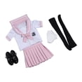 thumbnail image 3 of Uniforme de colegiala a escala 1:6, ropa de mujer, falda, conjunto de manga corta, disfraz rosa, 3 of 9