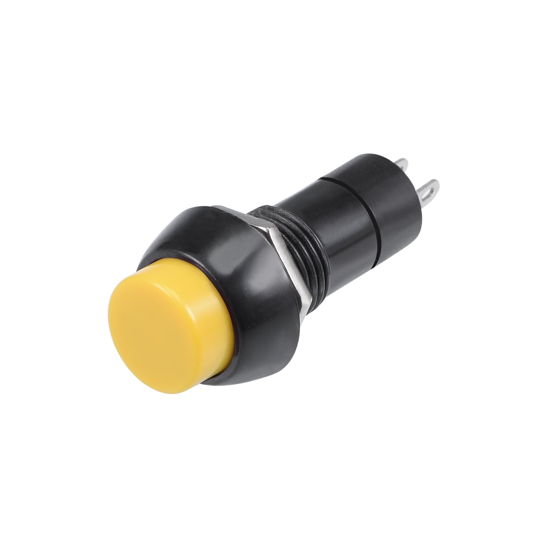 10Pcs,12mm Round Push Button Switch Yellow SelfLocking Latching SPST 1