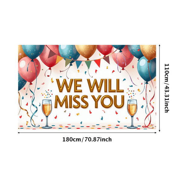 LUUFILx We Will Miss You Banner Farewell Party Decor Balloons Backdrop Celebration Background Office Send-Off Festive Decoration Goodbye Event Supplies