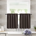 thumbnail image 1 of Xiao Hua Cortinas cortas de cocina - 76*92cm, cortinas marrones para ventanas, cortinas cortas con bolsillo para barra de 2 secciones para cocina, cortinas de tela de alta precisión y para ., 1 of 5