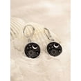 thumbnail image 2 of Black Enamel Celestial Star Sun Moon Dangle Drop Earrings, Vintage Statement Jewelry Gift for Women, 2 of 14