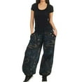 thumbnail image 6 of Women Casual Boho Print Pants Wide Leg Pants Loose Pocket Button Harem Pants, 6 of 8