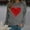 Gray, variant on SuTry Womens Valentine's Romantic Heart Print Pullover Fall Winter Long Sleeve Round Neck Fashion Casual Sweatshirt(Pink,L)