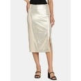thumbnail image 4 of Time and Tru Women's Sequin Skirt with Side Slit, Sizes XS-XXXL, 4 of 5