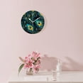 thumbnail image 3 of 12 Inch Wall Clock Battery Operated Silent Clock Decorative for Office, Kitchen, Outdoor, Living Room，Blue Peacock Feathers And Flying Butterflies Tropical Birds Pattern, 3 of 5