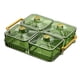 thumbnail image 4 of Bandeja para servir con divisiones, extraíble, portátil y decorativa para fruta seca. 4 cuadrícula verde, 4 of 9