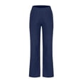 thumbnail image 5 of Elvqul Plus Size Cotton Pants for Women Navy Solid Breathable Pants for Women Clearance Pockets Pull on, 5 of 6