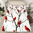 thumbnail image 2 of Castle Fairy Teens Cardinal Bird 3pcs Twin Sheet Sets,Merry Christmas Twin Fitted Sheet,Festival Xmas Breathable Flat Sheet,Ultra Soft Home Decor, 2 of 7