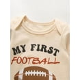 thumbnail image 2 of Newborn Baby Boy Clothes Letter Long Sleeve Romper Football Pattern Pants with Hat Outfits Set 0-3 Months, 2 of 6