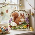 thumbnail image 4 of Easter Outdoor Decor Short Lint Pillow Cover 18inch Cute Embroidery Decorative Throw Pillowcase for Sofa Bedroom Living Room Home Decoration Easter Good Things, New, Multicolor-e, 4 of 6
