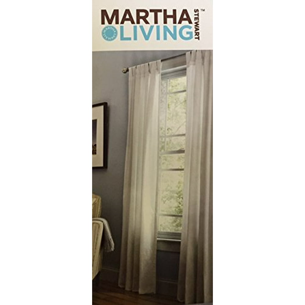 Pure White Classic Cotton Tab Top Curtain 50 in. W x 84 in. L