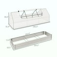 thumbnail image 3 of 8.6 x 3 x 1ft Raised Garden Bed with Mini Greenhouse, Galvanized Raised Garden Bed with Cover for Herbs and Vegetables, Small Greenhouse for Patio Garden Balcony, White and Silver, 3 of 6