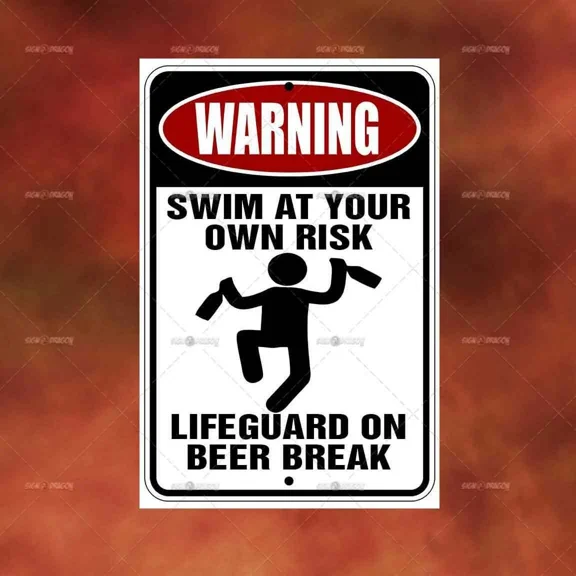 Life Guard Beer Break Metal Sign Room Wall Art Gift Decor Funny A2990