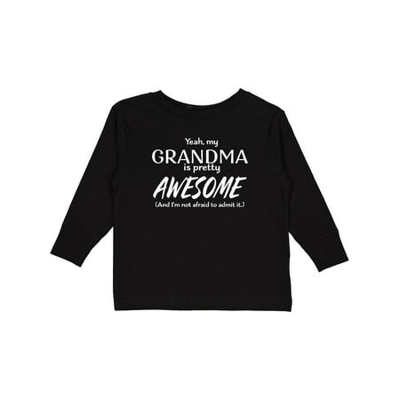 

Inktastic Yeah My Grandma is Pretty Awesome Boys or Girls Long Sleeve Toddler T-Shirt