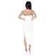 thumbnail image 5 of VISgogo Vestido sin hombros para mujer, sin mangas, sin tirantes, de color sólido, con abertura alta, plisado, ajustado, ropa informal de una pieza VISgogo moda, 5 of 9