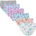 thumbnail image 3 of Little Girls Underwear Parachute Prints Kids Cool Mermaid Panties Soft Cotton Comfort Breathable Briefs Toddler Flower Undies (Pack of 6) Size 10, 3 of 6