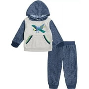 Kids Headquarters BLUE Baby Boys 2 Piece Hoodie and Joggers Set, US 24 Mos