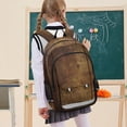 thumbnail image 7 of FORMRS Unisex School Backpack 17" Student Travel Bag with Laptop Compartment, Wood Grain, 7 of 7