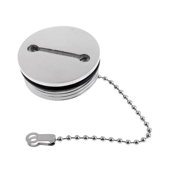 Boat Marine Replacement Fuel Gas Deck Fill Cap Slotted Top Stainless Steel 1-2/3" Threads