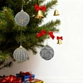 thumbnail image 4 of 12PCS 3.15 Inch Velvet Christmas Ball Ornaments, Grey Flocked Xmas Tree Decorations with Glitter Designs, Elegant Hanging Baubles for Holiday Wedding Party Decor, 4 of 5