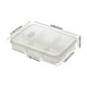 thumbnail image 3 of Recipiente de plástico transparente para almacenar alimentos con divisores - 20 x 15,5 x 4 cm - Organizador de cocina para frutas, verduras, carne, ajo y jengibre | Tapa hermética | Apto para, 3 of 5