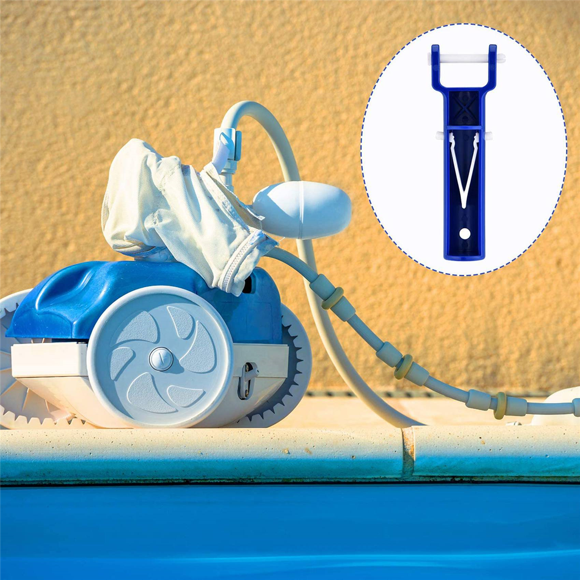 8Pcs Swimming Pool Vacuum Head Handles Pool Cleaning Tool Replacement Accessories with 24Pcs V-Shaped Clip