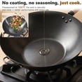 thumbnail image 4 of edx 13.5" Carbon Steel Wok Pan, Nonstick Stir-fry Pan, Pre-Seasoned Flat Bottom Chinese Wok, Compatible with Induction, BBQ & Camping Cookware, Black, 4 of 8