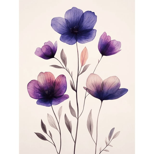 Qisvanset Framed Canvas Wall Art, 12x16 Inch Moody Flower Botanical Modern Farmhouse Decor